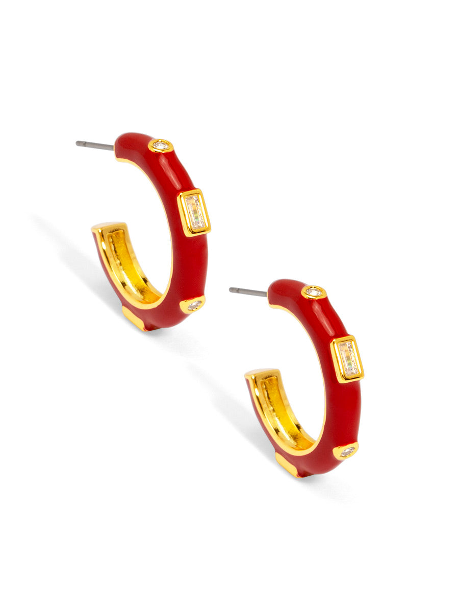 Small Crystal Hoop Earring