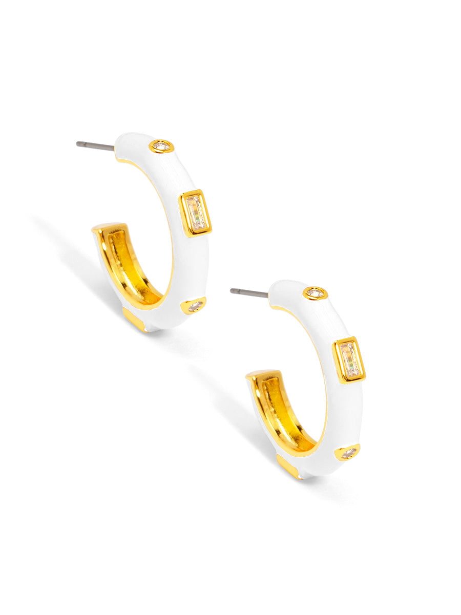 Small Crystal Hoop Earring