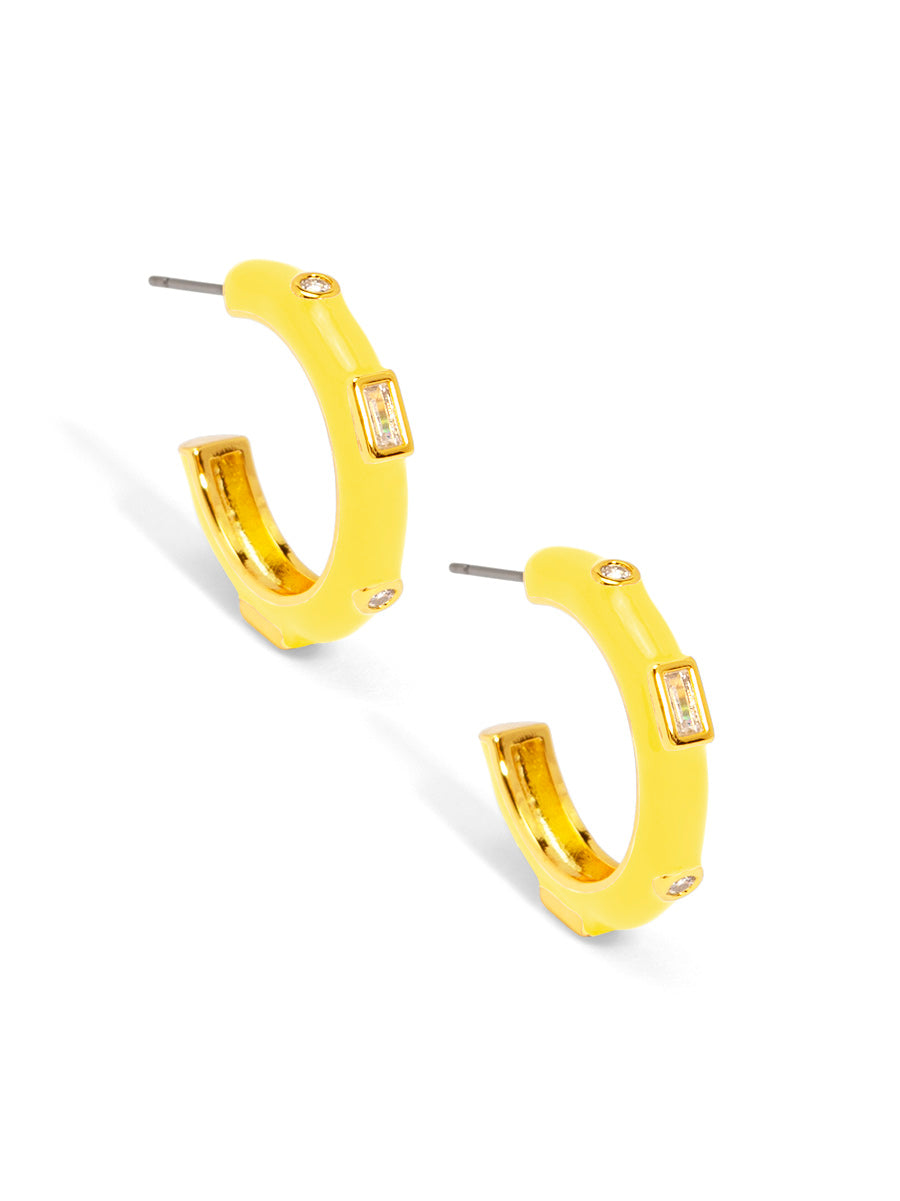 Small Crystal Hoop Earring