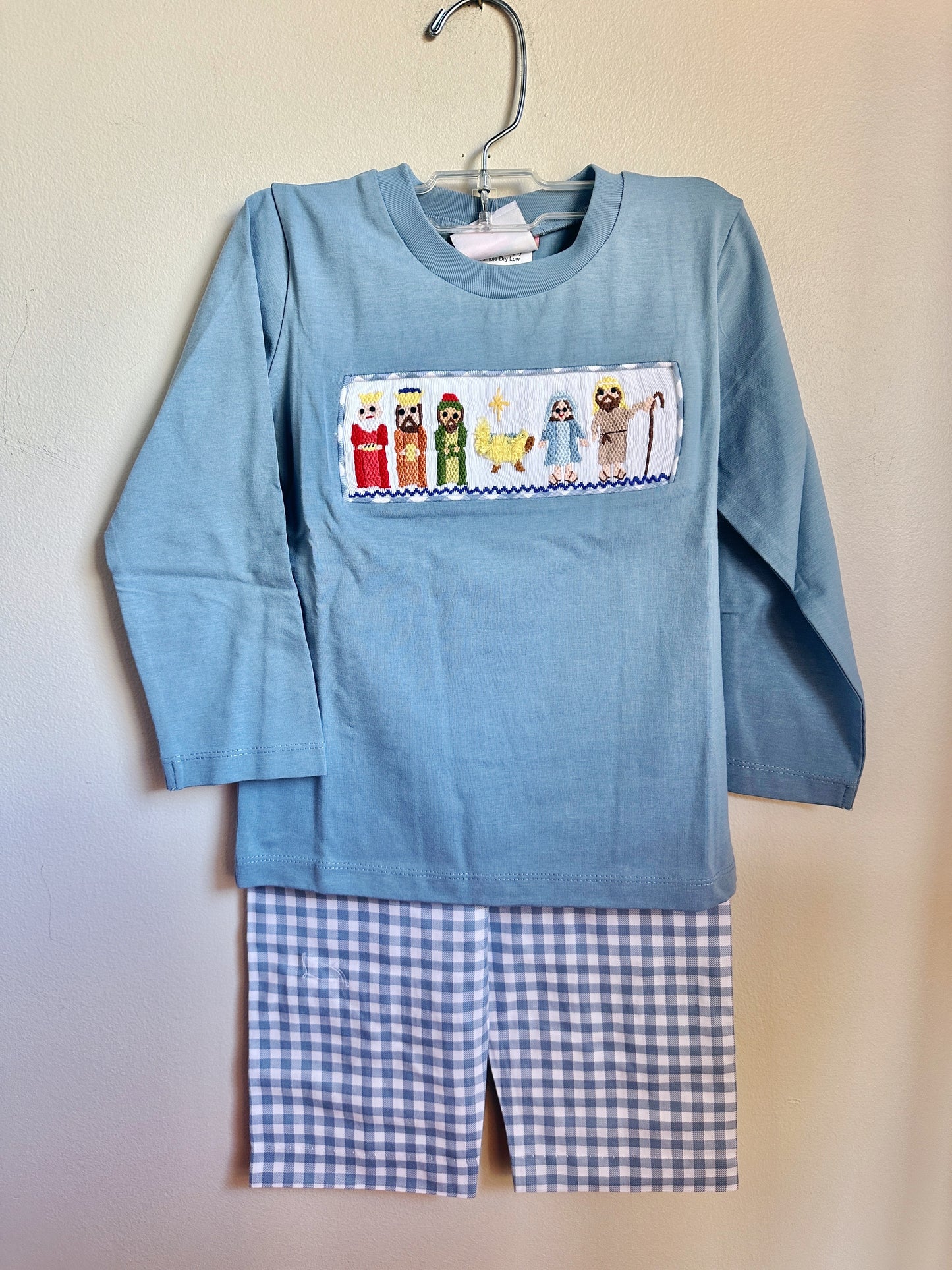 Nativity Smocked Boys Top/Pants