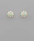 Opal/Gold Stud Earrings EP30880