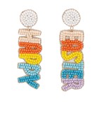 Beaded Happy Easter Earrings