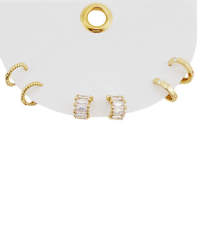 Three huggie earrings- EP45661