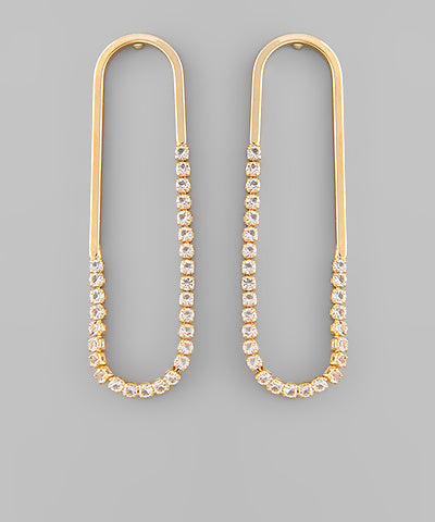 Attached Pave Chain Earrings