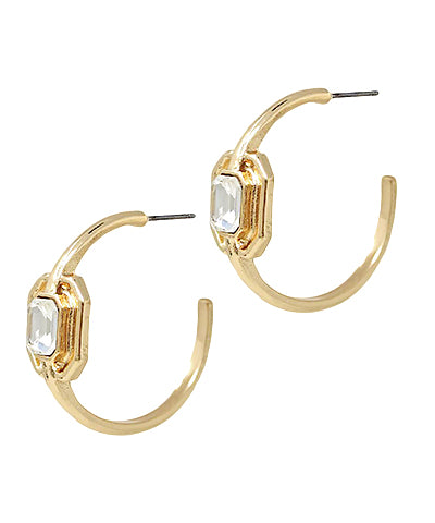 Crystal & Metal Hoops