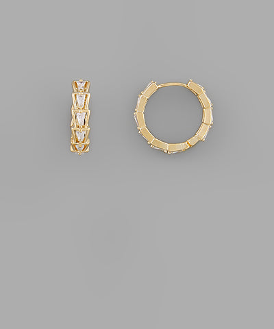 Gold/CZ Huggie triangle- EP48568