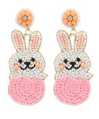 Easter Bunny & Sequin Beaded Earrings