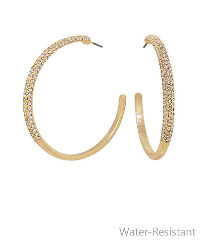Gold Cz Hoop earrings - EP53091