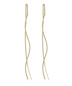 Textured & Curved Wire Long Earrings