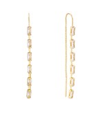 CZ Baguette Chain Threader Earrings