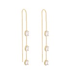 Layered Stone Station Earrings