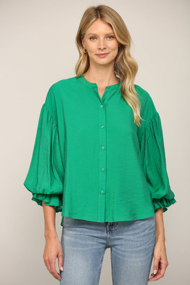 Fate Puff Sleeve Button Down Shirt
