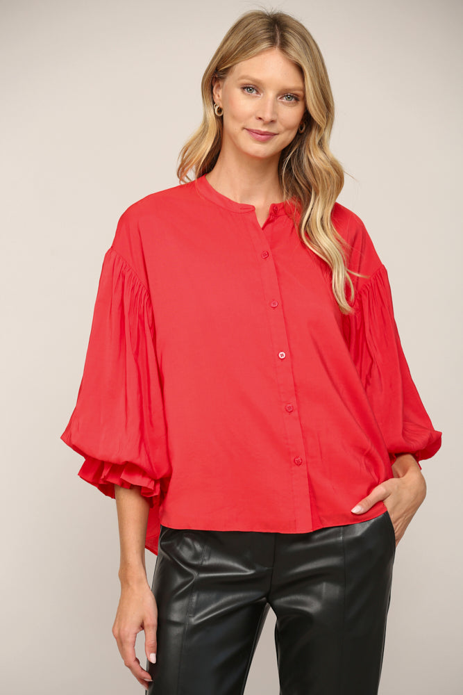 Fate Puff Sleeve Button Down Shirt