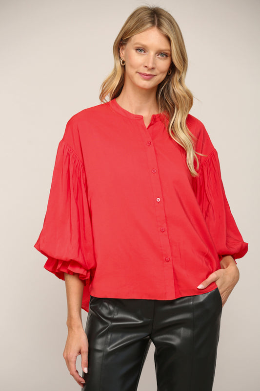 Fate Puff Sleeve Button Down Shirt