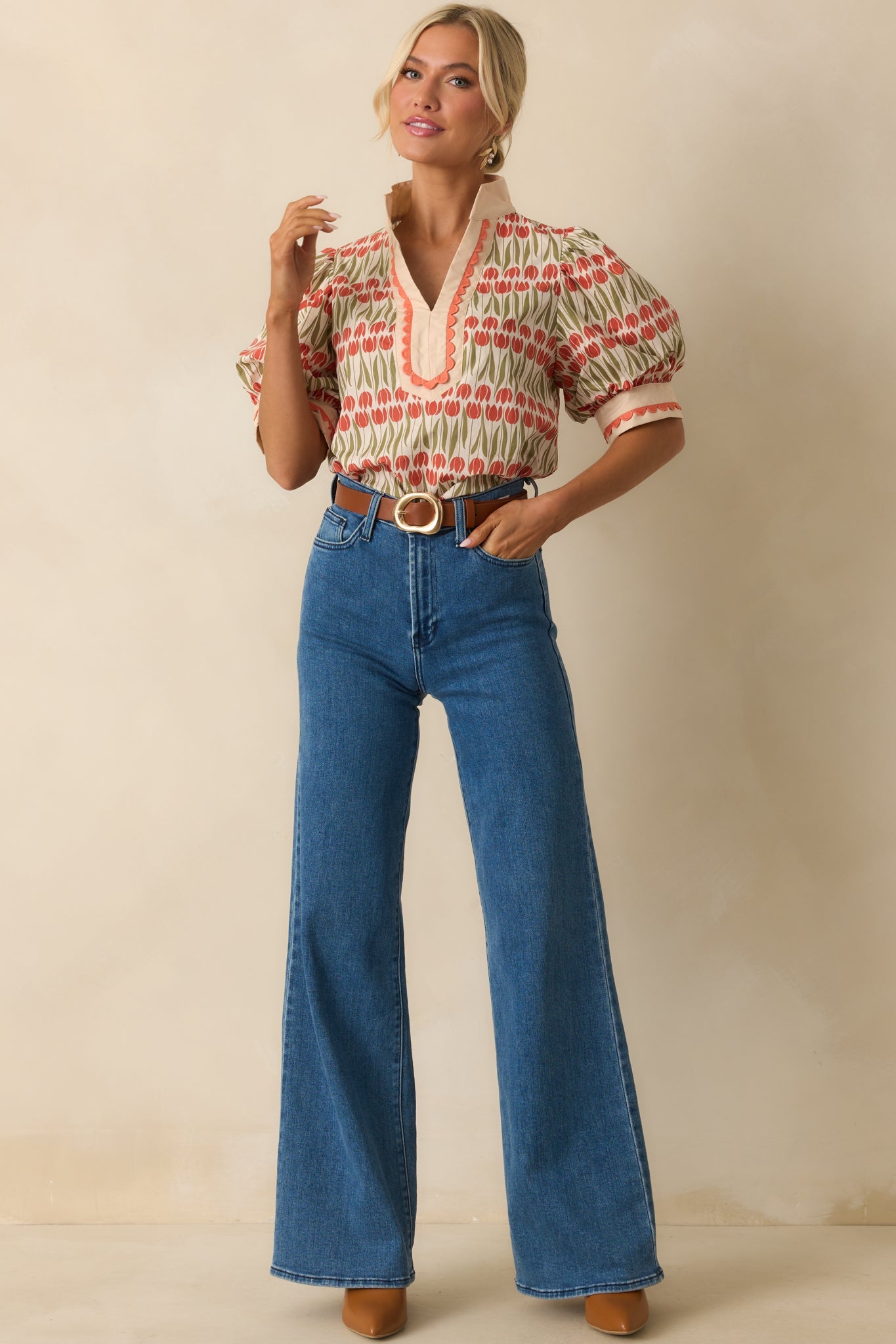 Tulip Puff Sleeve Pattern Top