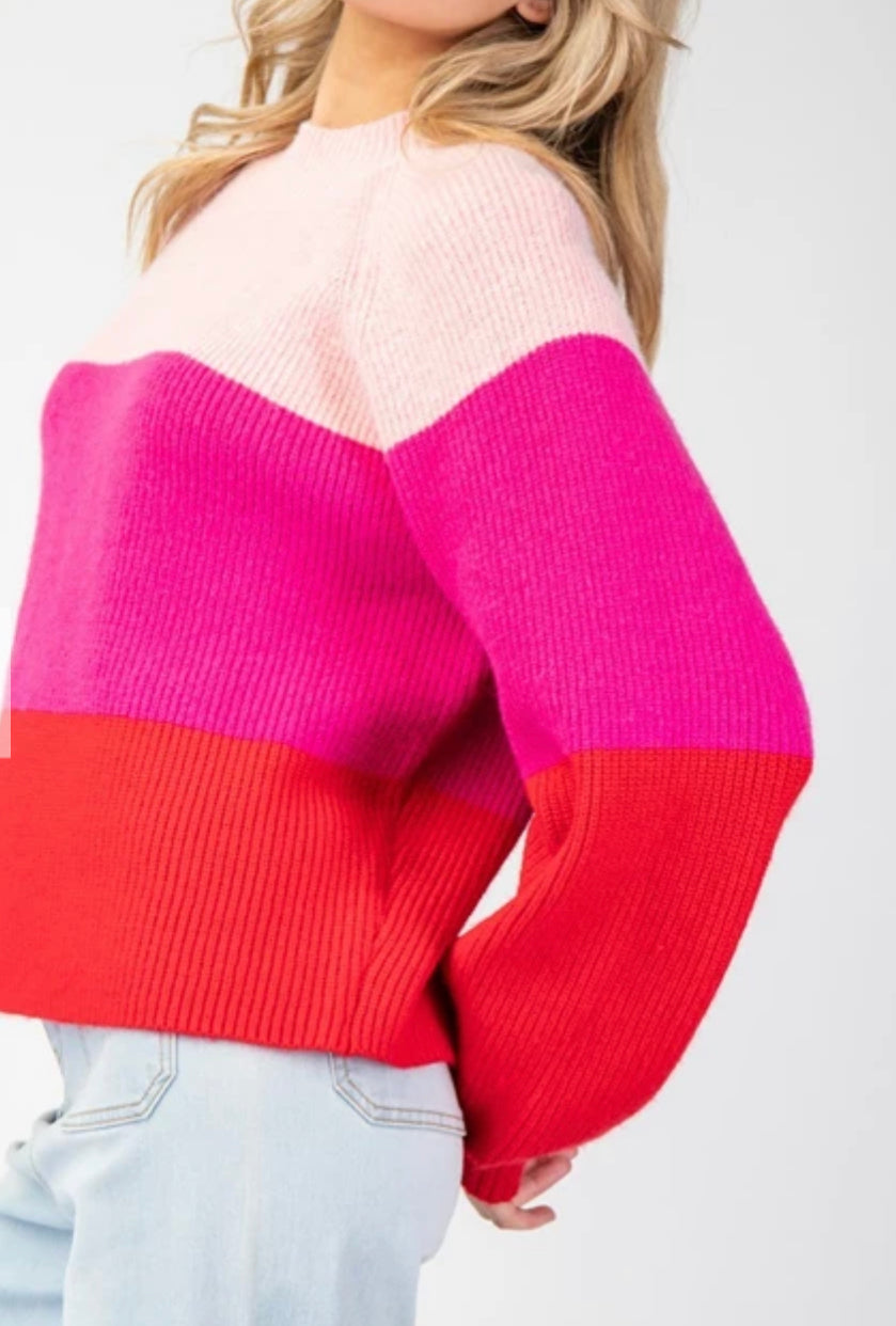 Color block l/s sweater