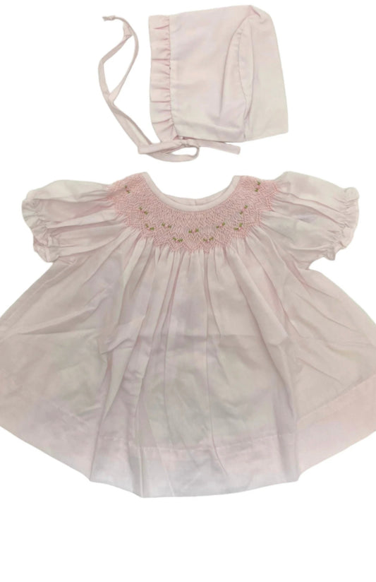 Geometric dress with bonnet