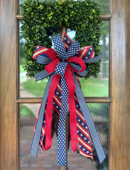 LJ Burlap Star Multi Bow