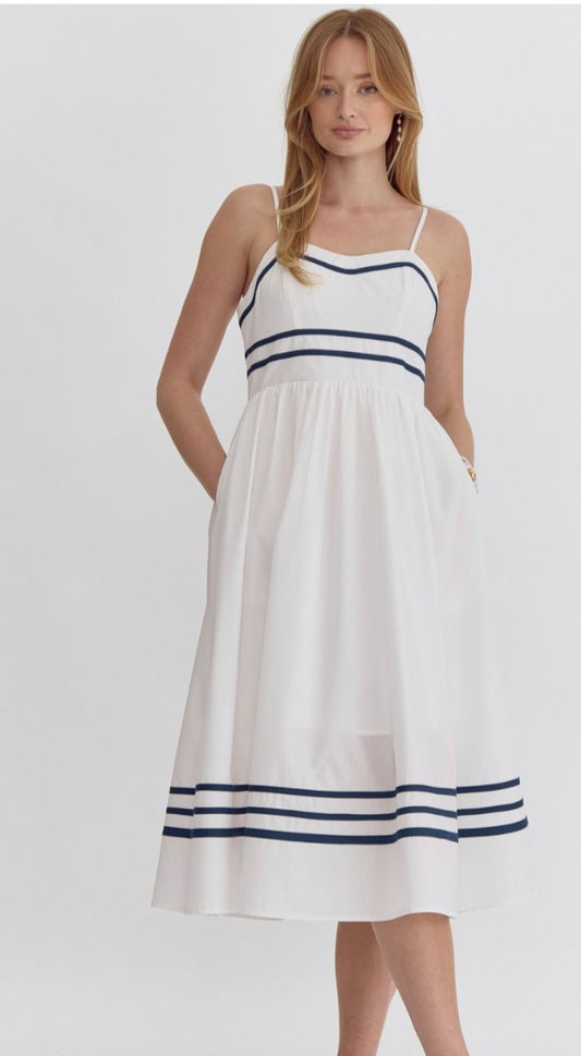 Off White spaghetti strap midi dress