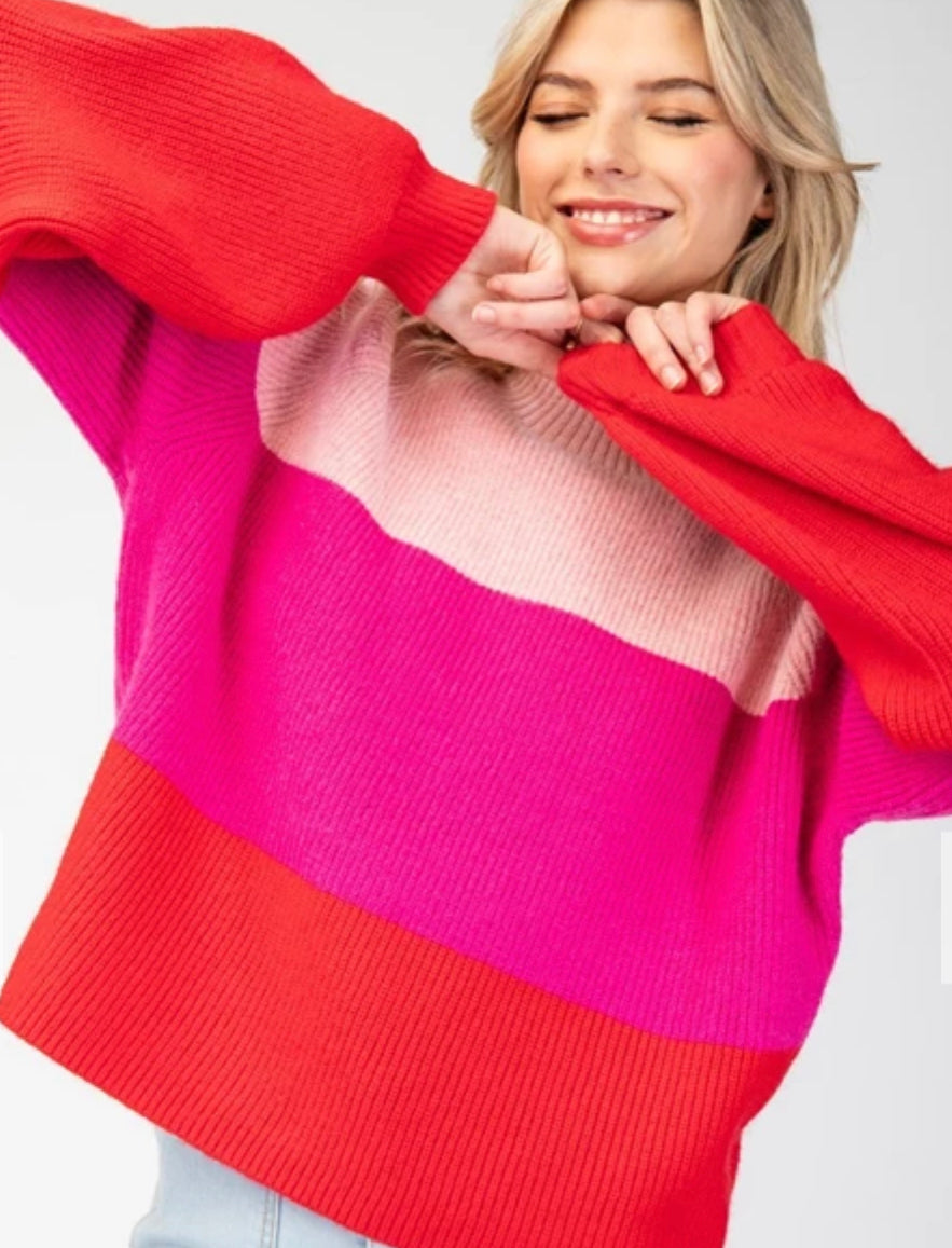 Color block l/s sweater