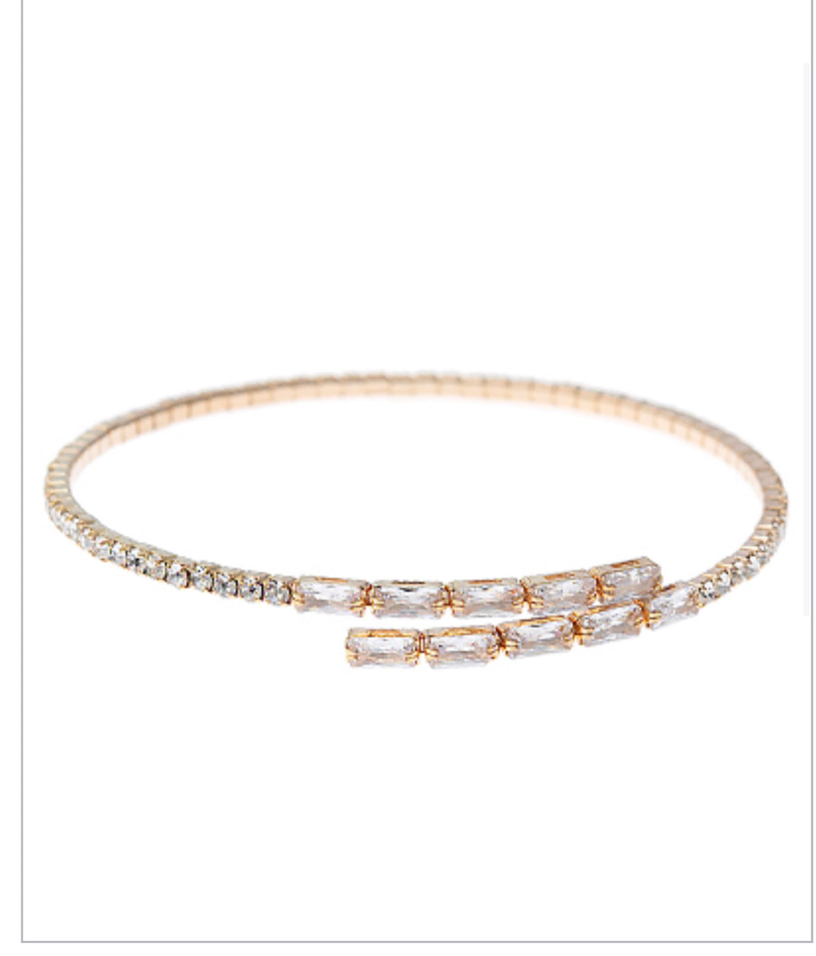 CZ baguette bead bracelet