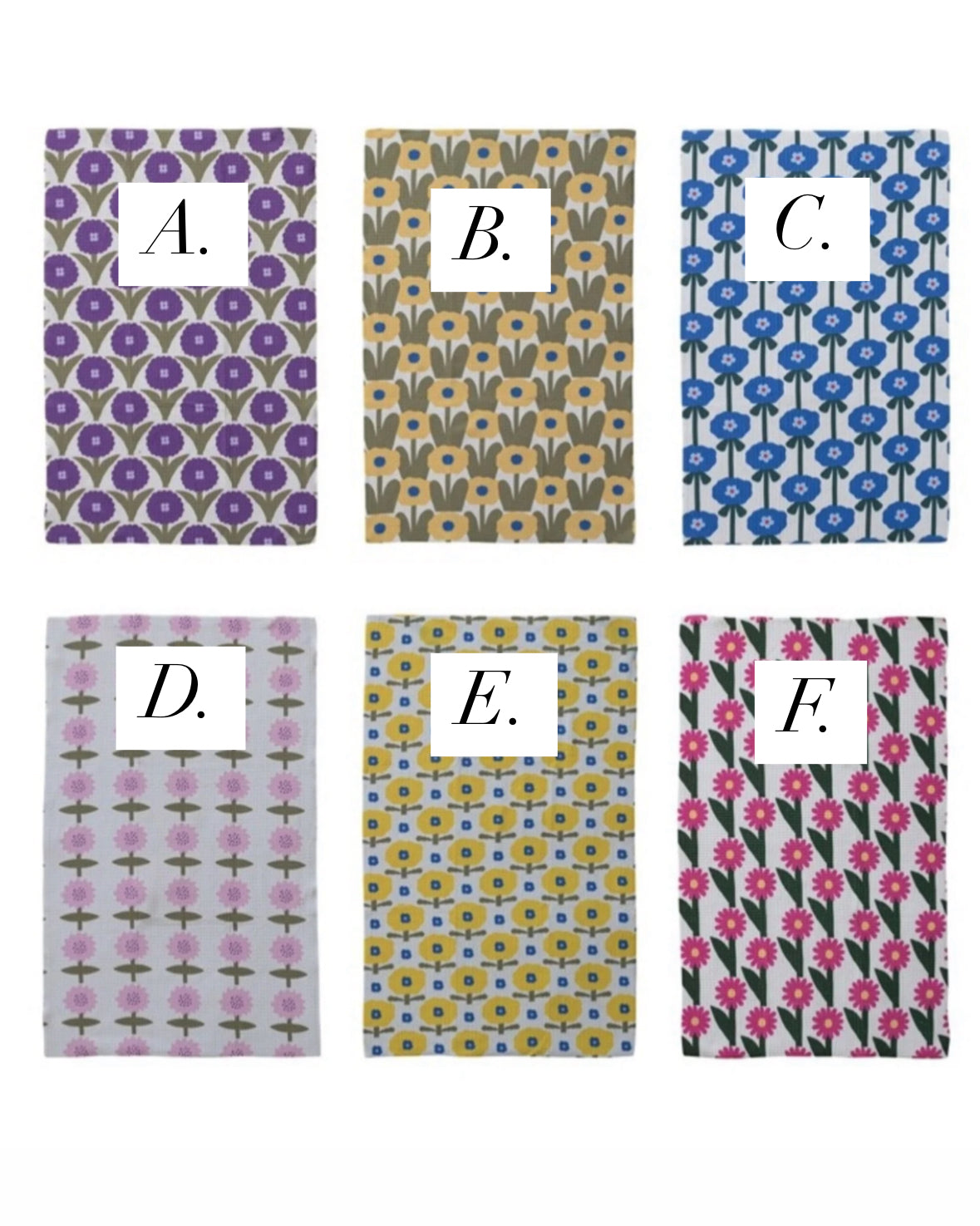 Printed Microfiber Tea Towel flowers