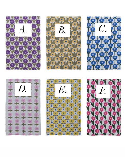 Printed Microfiber Tea Towel flowers
