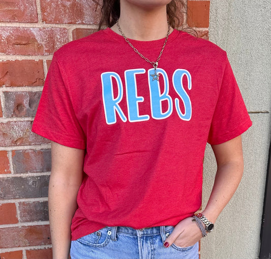 Youth Rebs Block SS Red T-shirt