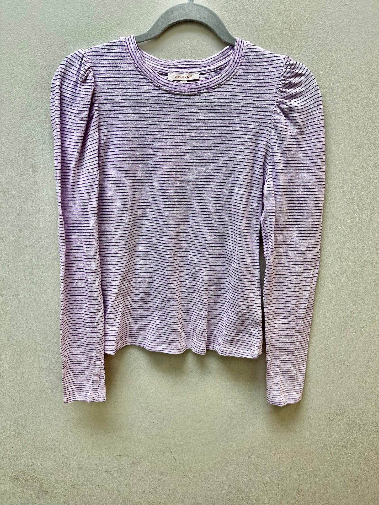 Mini Stripe LS Knit Top Orchid