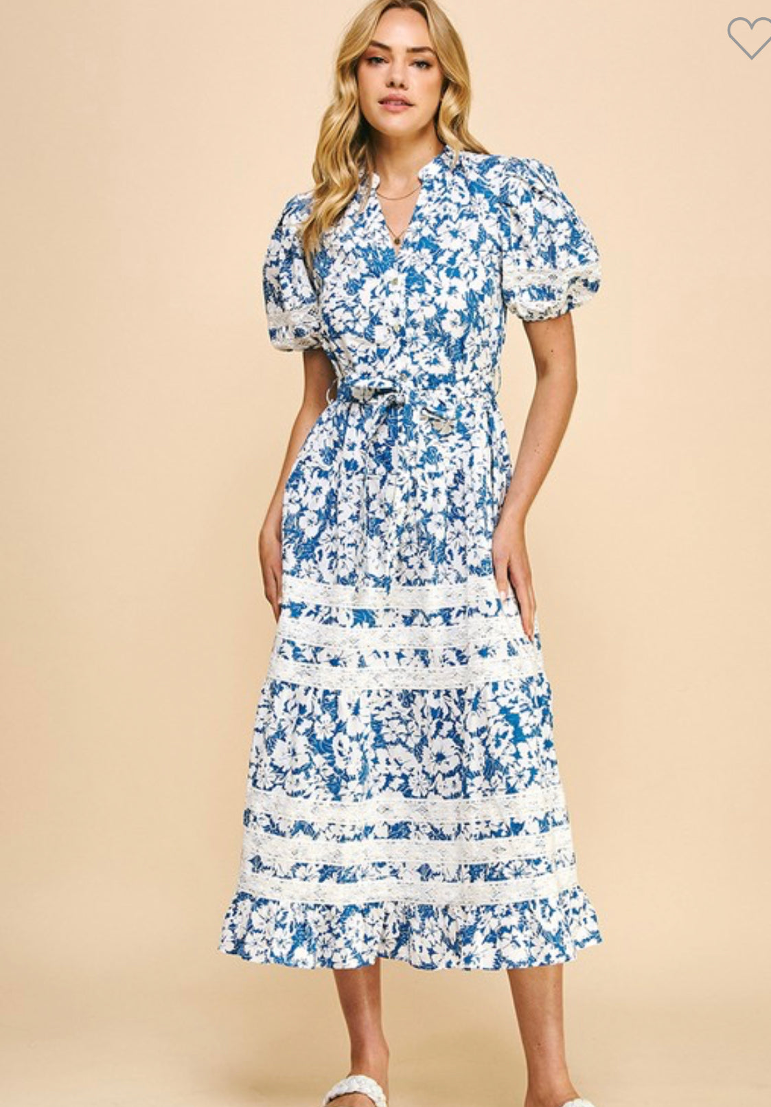 Lace detail tiered maxi dress