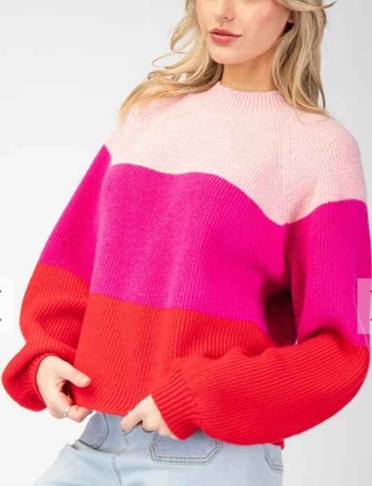 Color block l/s sweater