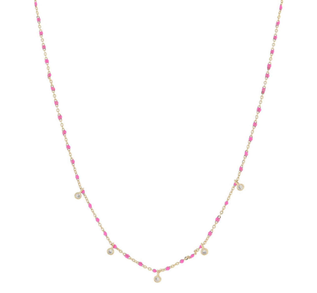 Hot Pink Crystal Necklace