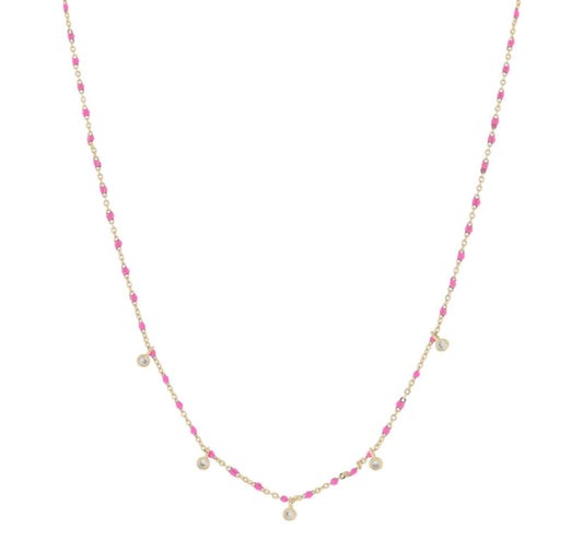 Hot Pink Crystal Necklace