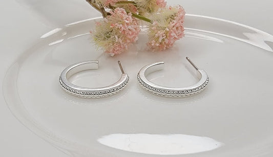 BO Silver Sparkle Hoops