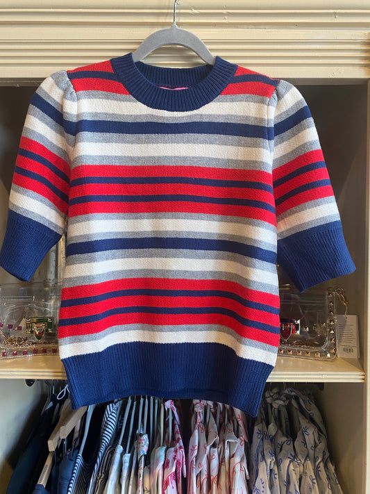 Short Sleeve multi color knit top