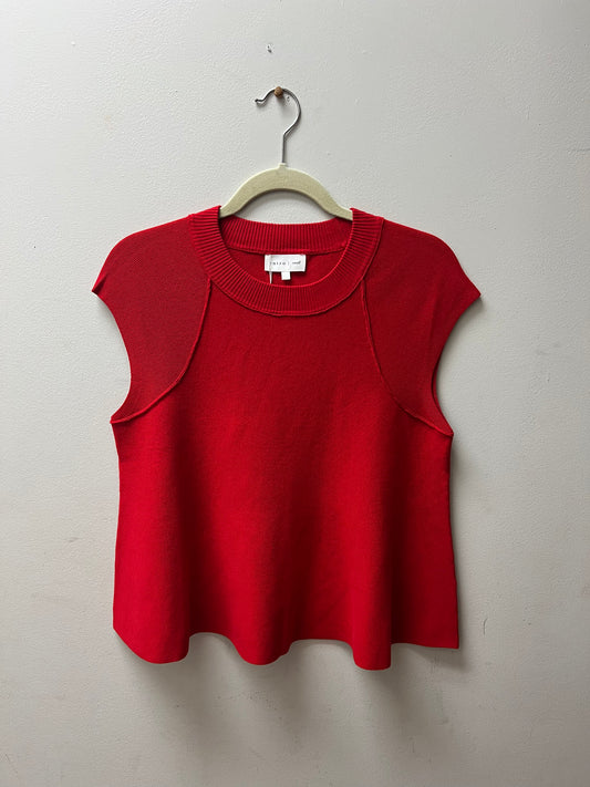 Red Cap Sleeve Top