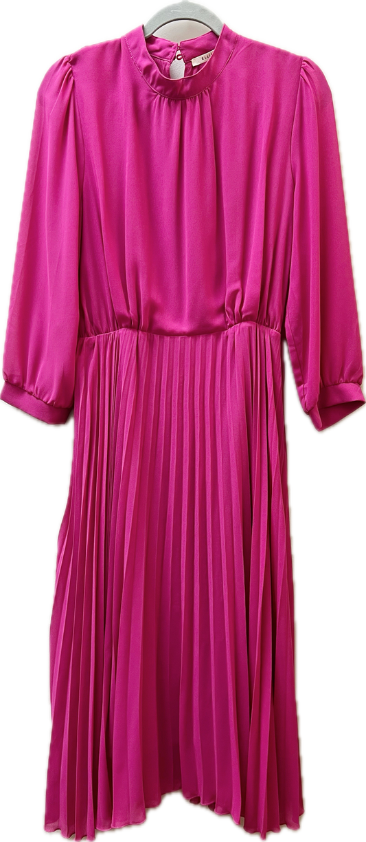pleated mock neck maxi