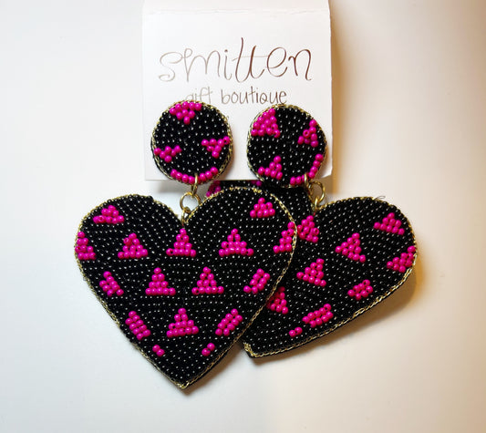 Beaded Heart Earrings ep30609