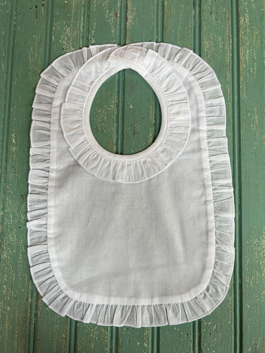 Infant Ruffle Bib White