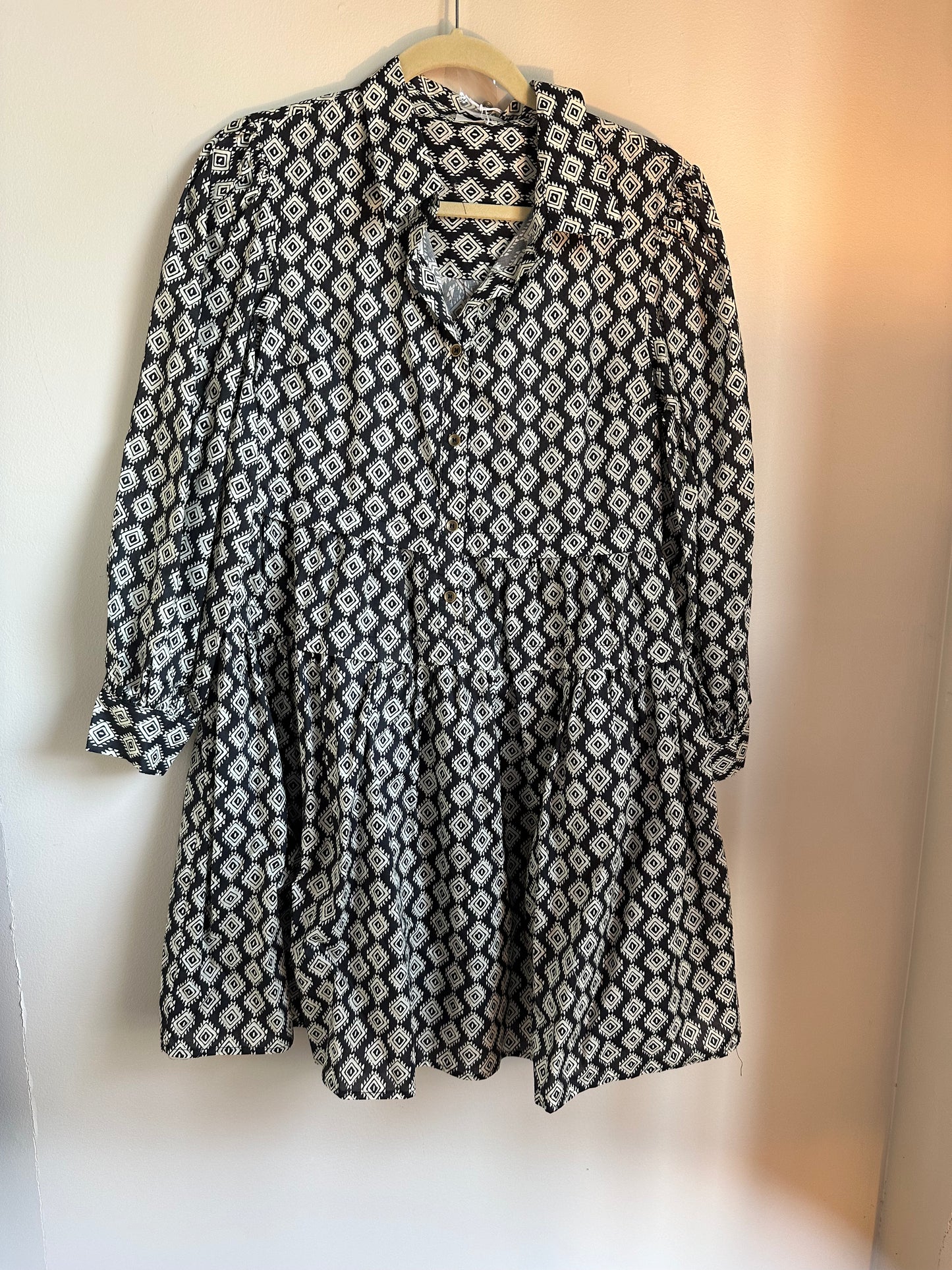 Printed Black Shirt Dress
