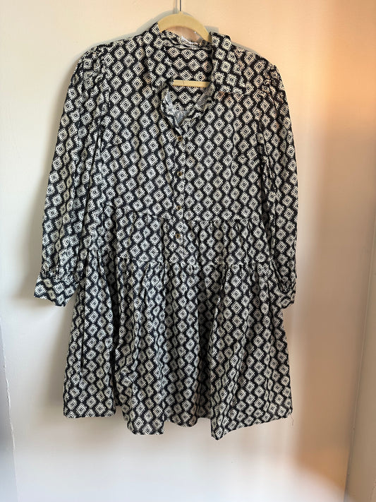 Printed Black Shirt Dress