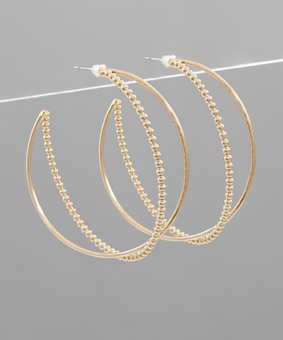 Double Hoop Gold Earrings - EP43255