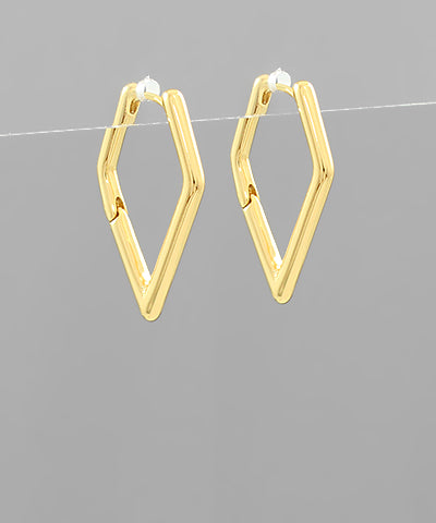 Diamond Shape Gold Earrings - EP34919