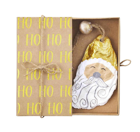 Painted Santa Oyster Ornament