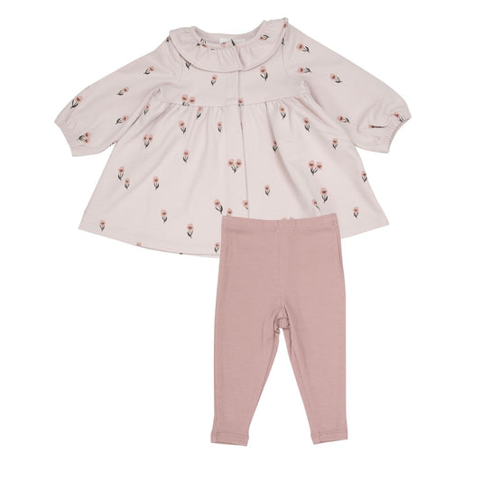 Pretty Pink Floral Dress & Leggings