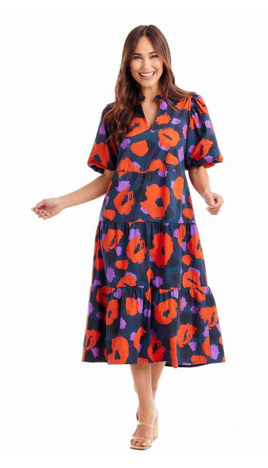 Christine Tiered Midi - Red