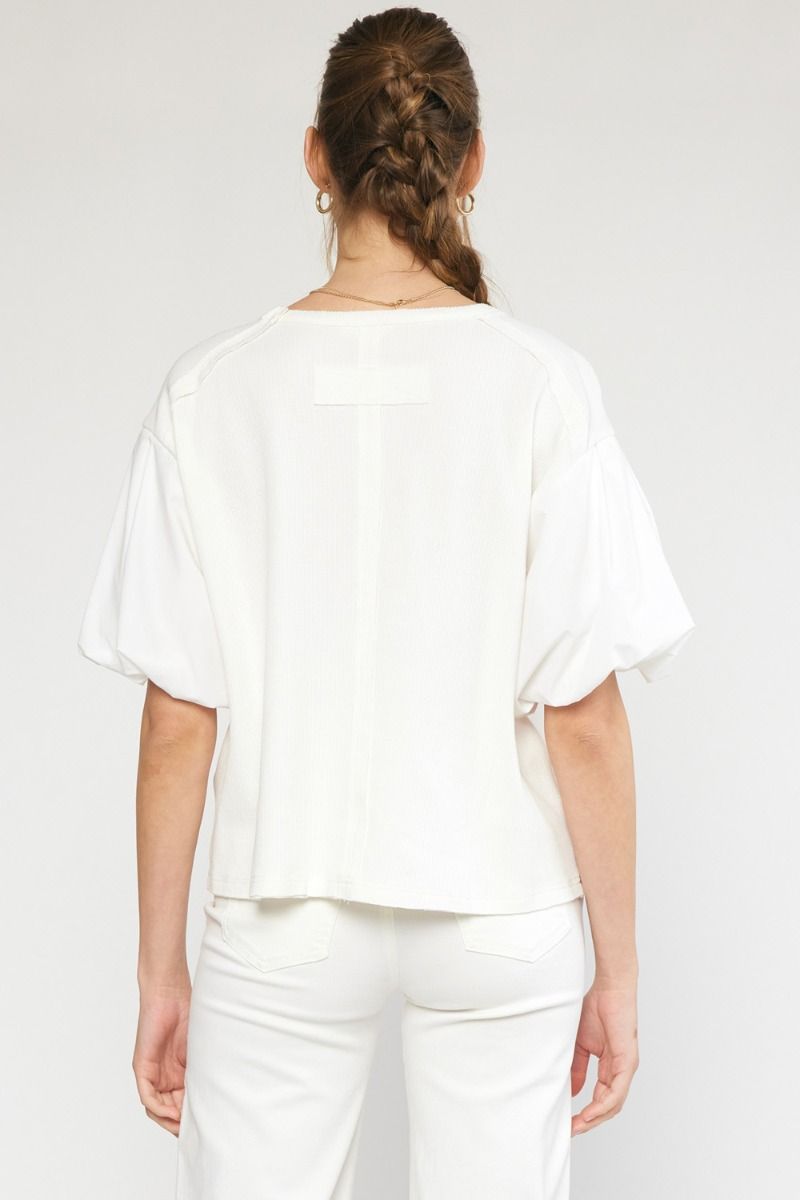 Knit Bubble Sleeve Top