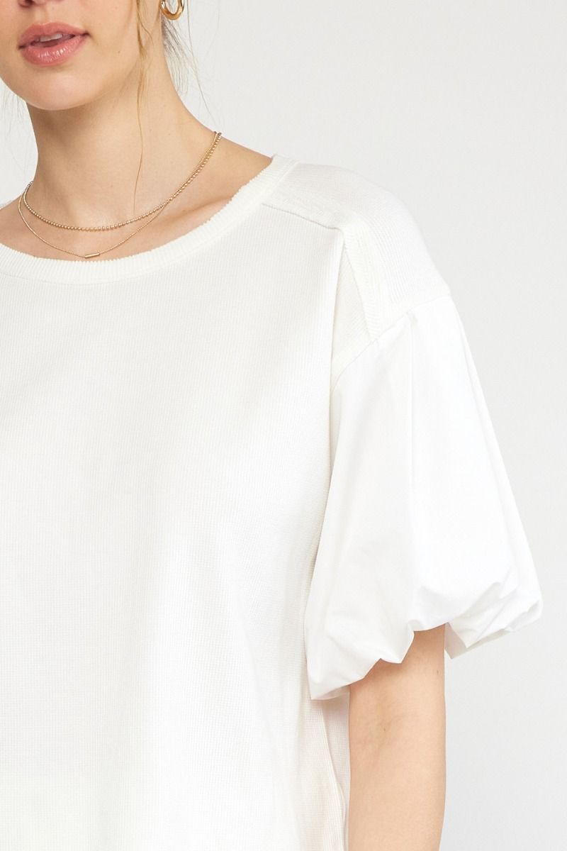 Knit Bubble Sleeve Top