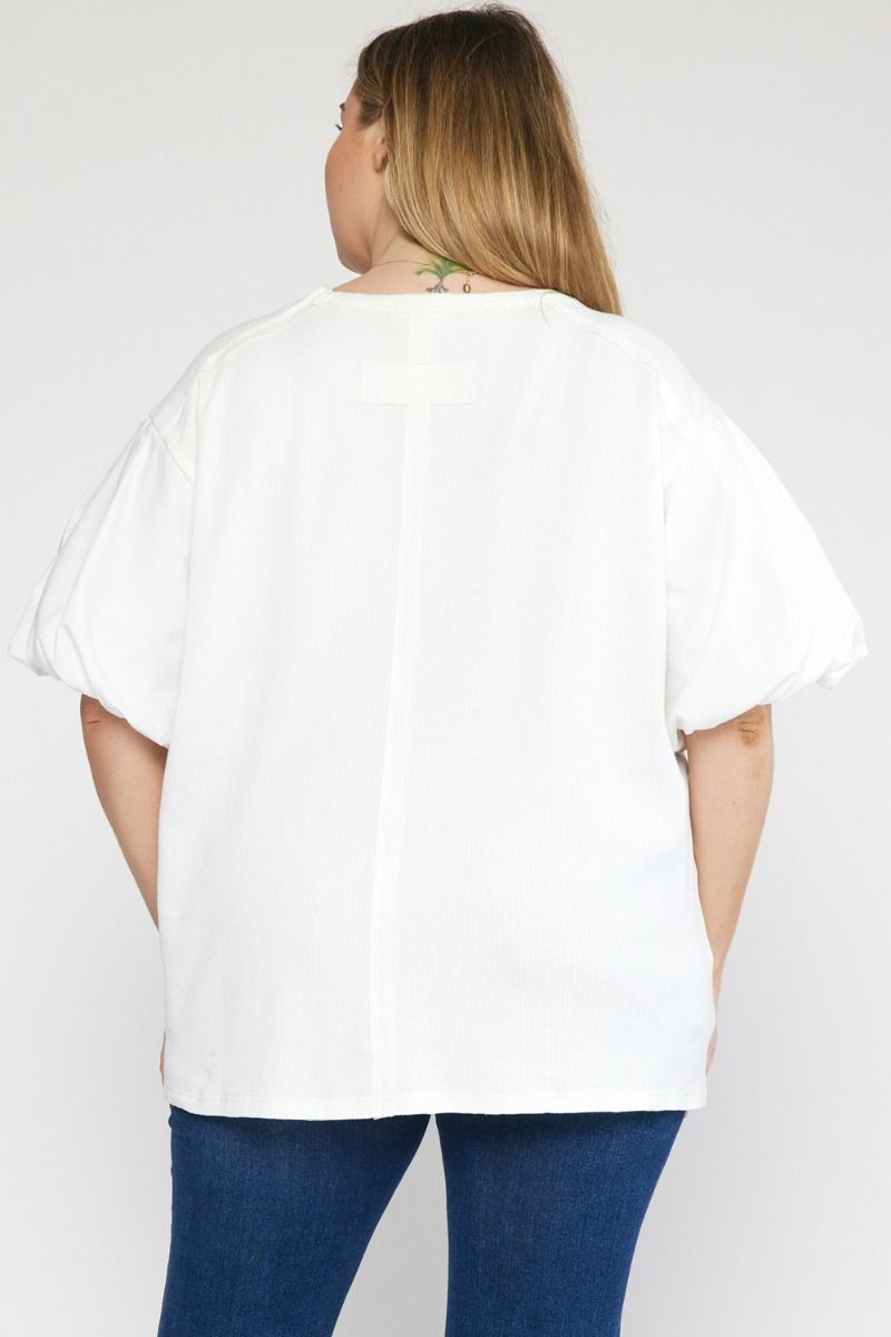 Knit Bubble Sleeve Top