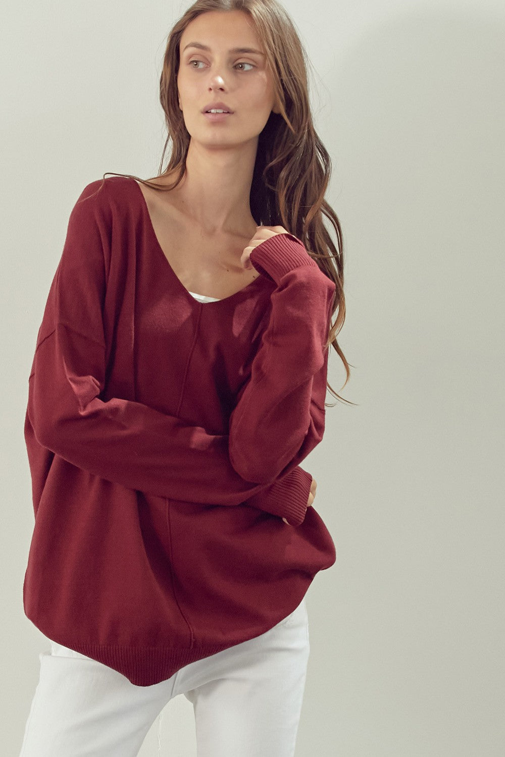 Soft Basic V-neck Pullover